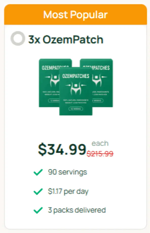 OzemPatch offer package price 